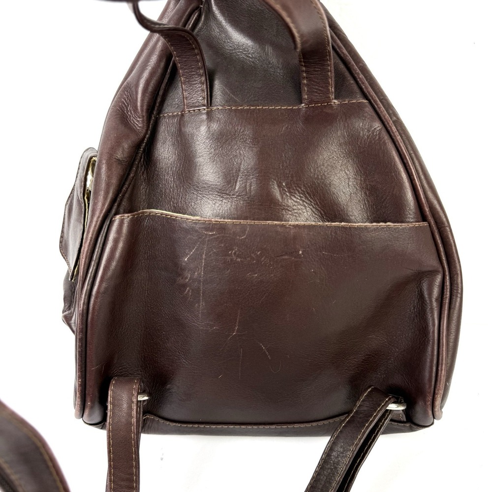 Piel Vintage Backpack Brown Leather Convertible Shoulder Bag Made In Colombia - Picture 5 of 15